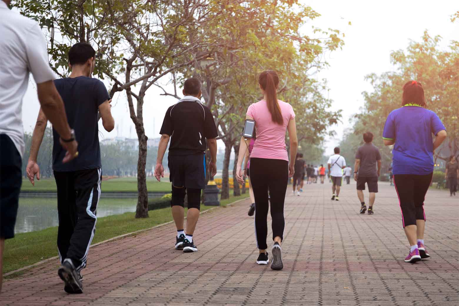People exercising outdoors